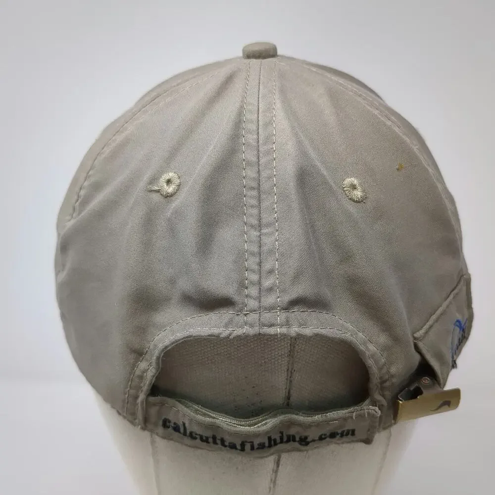 Calcutta Baseball Cap Brown One Size Skull Crossbones Fish Logo Strapback Hat
